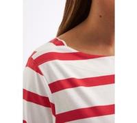 Sheego 3/4-Arm-Shirt mit Ringeln und Front-Patches 48/50 weiß-erdbeere-geringelt