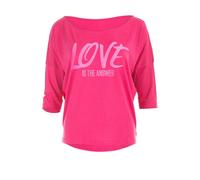 WINSHAPE Damen ¾-Arm Shirt Ultra Light mit Glitzer-Aufdruck MCS001 (MCS001-G-P) XL Pink