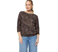 3/4-Arm-Shirt ZERO "Damen mit 3/4 Arm", Damen, Gr. 34, beige, schwarz, Jersey, Obermaterial: 5% Elasthan, 95% Viskose, bedruckt, Basic, figurumspielend normal, U-Boot-Ausschnitt, Shirts 3/4-Arm-Shirt,