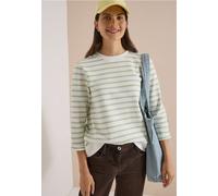 3/4-Arm Sweatshirt mit Rundhals und Streifen