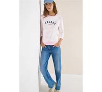 Sweatshirt CECIL, Damen, Gr. XXL (46), light blush rose, Web, 65% Baumwolle, 35% Polyester, gestreift, comfort fit, Rundhals, abgesteppt, Sweatshirts Sweatshirt, Rundhalsausschnitt (71603530-XXL) ligh