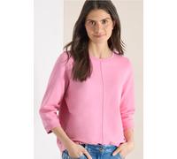 Sweatshirt CECIL, Damen, Gr. XL (44), flamingo rose, Web, 100% Baumwolle, unifarben, comfort fit, Rundhals, abgesteppt, Sweatshirts Sweatshirt, aus reiner Baumwolle (21438013-XL) flamingo rose