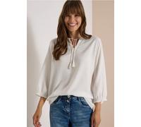 Shirtbluse CECIL, Damen, Gr. XS (36), weiß (vanilleweiß), Stoff, 100% Viskose, unifarben, normal normal, Rundhals, abgesteppt, Blusen, aus softer Viskose (44485604-XS) vanilleweiß