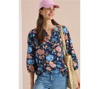 Shirtbluse CECIL, Damen, Gr. XL (44), bunt (urban dunkelblau), Stoff, 100% Viskose, geblümt, klassisch normal, Rundhals, elastischer Bund, Blusen, mit 3/4 Ärmeln (20825205-XL) urban dunkelblau