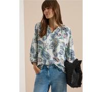 Shirtbluse CECIL, Damen, Gr. XXL (46), bunt (vanilleweiß), Stoff, 100% Viskose, gemustert, normal normal, Rundhals, elastischer Bund, Blusen, aus softer Viskose (77451454-XXL) vanilleweiß