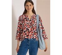 Shirtbluse CECIL, Damen, Gr. S (38), bunt (russet rot), Stoff, 100% Viskose, gemustert, klassisch normal, Rundhals, Bündchen, Blusen, mit allover Print (24718049-S) russet rot