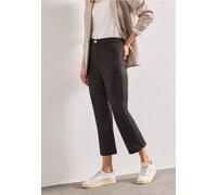 3/4-Hose STREET ONE, Damen, Gr. 34, Länge 24, braun (espresso braun), Web, 97% Baumwolle, 3% Elasthan, unifarben, comfort fit wadenlang, Hosen, High Waist (68737650-34) espresso braun