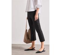 3/4-Hose STREET ONE, Damen, Gr. 44, Länge 24, schwarz, Web, 97% Baumwolle, 3% Elasthan, unifarben, comfort fit wadenlang, Hosen, High Waist (14662131-44) schwarz