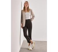 3/4-Hose STREET ONE, Damen, Gr. 38, Länge 24, braun (espresso braun), Web, 97% Baumwolle, 3% Elasthan, unifarben, comfort fit wadenlang, Hosen, High Waist (68737650-38) espresso braun