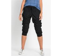 3/4-Hose BONPRIX "3/4-Hose aus reiner Baumwolle", Damen, Gr. 44, N-Gr, schwarz, Obermaterial: 100% Baumwolle, regular fit, Hosen, aus Baumwolle, mit elastischen Rippbündchen, Regular Fit (10857167-44)