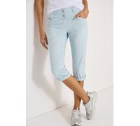 3/4-Hose CECIL, Damen, Gr. 32, Länge 22, diamond blau, Web, 98% Baumwolle, 2% Elasthan, unifarben, slim fit 3/4-Länge, Hosen, im Papertouch (98394468-32) diamond blau