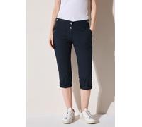 Cecil Caprihose Style New York Damen Gr. 36 98% Baumwolle 2% Elasthan Knopfdetails Blau