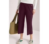 3/4-Hose CECIL, Damen, Gr. L, Länge 22, grape rot, Web, 66% Baumwolle, 30% Polyester, 4% Elasthan, unifarben, loose fit 3/4-Länge, Hosen, High Waist (63016533-L) grape rot