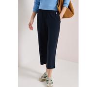 3/4-Hose CECIL, Damen, Gr. M, Länge 22, universal blau, Web, 66% Baumwolle, 30% Polyester, 4% Elasthan, unifarben, loose fit 3/4-Länge, Hosen, High Waist (26849115-M) universal blau