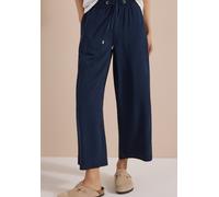Cecil Damen 3/4 Wide Leg Hose im Loose Fit in Blau, Gr: S