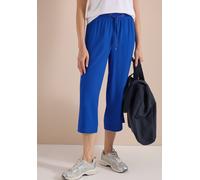 3/4-Hose CECIL, Damen, Gr. XL, Länge 22, blau (surf blau), Stoff, 100% Viskose, unifarben, loose fit 3/4-Länge, Hosen, High Waist (92583904-XL) surf blau