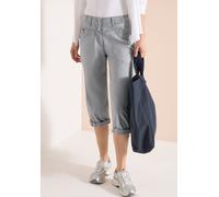3/4-Hose CECIL "Style YorkStyle NewYork", Damen, Gr. 28, N-Gr, obelisk grau, Web, Obermaterial: 98% Baumwolle, 2% Elasthan, unifarben, regular fit 3/4-Länge, Hosen, im Five-Pocket Style (97106329-28)