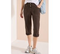 3/4-Hose CECIL "Style YorkStyle NewYork", Damen, Gr. 30, N-Gr, braun cacao, Web, Obermaterial: 98% Baumwolle, 2% Elasthan, unifarben, regular fit 3/4-Länge, Hosen, im Five-Pocket Style (66735766-30) b