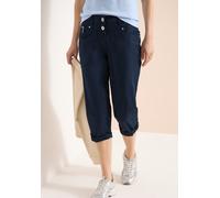 3/4-Hose CECIL "Style YorkStyle NewYork", Damen, Gr. 36, N-Gr, blau (universal blau), Web, Obermaterial: 98% Baumwolle, 2% Elasthan, unifarben, regular fit 3/4-Länge, Hosen, im Five-Pocket Style (5748