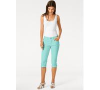 3/4-Hose HEINE, Damen, Gr. 38, Normalgrößen, blau (türkis), 98% Baumwolle, 2% Elasthan, unifarben, knielang, Hosen (91049904-38) türkis