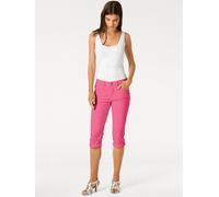 3/4-Hose HEINE, Damen, Gr. 38, Normalgrößen, lila (himbeere), 98% Baumwolle, 2% Elasthan, unifarben, knielang, Hosen (66183742-38) himbeere