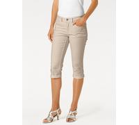 3/4-Hose HEINE, Damen, Gr. 40, Normalgrößen, beige (sand), 98% Baumwolle, 2% Elasthan, unifarben, knielang, Hosen (72993416-40) sand