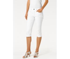 3/4-Hose HEINE, Damen, Gr. 44, Normalgrößen, weiß, 98% Baumwolle, 2% Elasthan, unifarben, knielang, Hosen (66497648-44) weiß