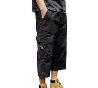 3/4 Hose Herren Cargo Shorts Männer Baggy Shorts Multi Taschen Jogginghose Kurze Hose Baumwolle Arbeitshosen Outdoor Hosen Gummibund Lässig Sporthose Sommerhose für Herren Wanderhose Trekkinghose L