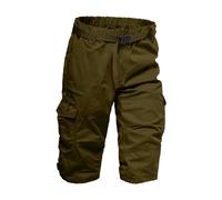 3/4 Hose Herren Cargo shorts Sommer Stretch Arbeitsshorts mit 7 Taschen Große Größen Arbeitshose Kurz Multifunktionstaschen Cargohose Elastische Taille Wandershorts Taktische Trekkinghose Sommerhose