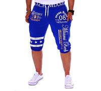 3/4 Hose Herren Outdoor Running Sport Short Komfortabel Atmungsaktiv Wanderhose Herren Alphabets Druck Hose Capri Sommer All-Match Slim Fit Short Herren D-Blue M