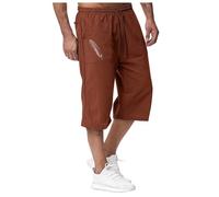 3/4 Hose Herren Sport, Caprihose Herren Sommer,Jogginghose Stretch Hosen mit Gummizug Trainingshose Baggy Sporthose Track Bequem Stoffhose Gym Freizeithose Leichte Jogginghose