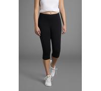 3/4-Hose KANGAROOS, Damen, Gr. 54, N-Gr, schwarz, Jersey, Obermaterial: 95% Baumwolle, 5% Elasthan, unifarben, bequem 3/4-Länge, Hosen, Große Größen (863085-54) schwarz
