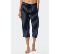 Schiesser Pyjamahose Damen 3/4-lang Baumwolle Stretch Single-Jersey Marine Größe 42