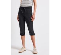 Street One Frauen 3/4-Hose mit Turn-Up in Schwarz, Gr: 38