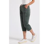 Street One Damenhose A378876 – 3/4-Länge mit Taschen, 98% Baumwolle – marshy grün Gr. 46