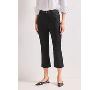 3/4-Hose STREET ONE, Damen, Gr. 46, Länge 24, schwarz, Web, 97% Baumwolle, 3% Elasthan, unifarben, comfort fit wadenlang, Hosen, High Waist (14662131-46) schwarz