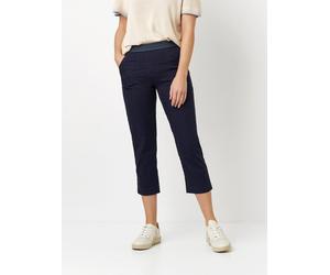 3/4-Hose TONI "Sue", Damen, Gr. 42, N-Gr, blau (navy), Web, Obermaterial: 77% Baumwolle, 20% Polyamid, 3% Elasthan, unifarben, 3/4-Länge, Hosen Schlupfhose, mit gestreiftem Bund (47788234-42) navy