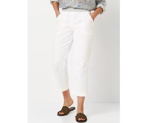 3/4-Hose TONI "Sue", Damen, Gr. 44, N-Gr, weiß, Web, Obermaterial: 77% Baumwolle, 20% Polyamid, 3% Elasthan, unifarben, 3/4-Länge, Hosen Schlupfhose, mit gestreiftem Bund (48818747-44) weiß