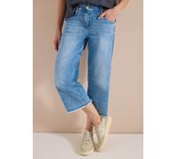 Loose-fit-Jeans CECIL, Damen, Gr. 31, Länge 20, light blau washed, Jeans, 78% Baumwolle, 20% Polyester, 2% Elasthan, unifarben, kniebedeckend, Jeans, in 3/4-Länge (99974039-31) light blau washed