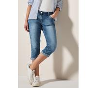 3/4-Jeans CECIL "Style SCARLETT", Damen, Gr. 25, N-Gr, blau (light blau washed), Denim/Jeans, Obermaterial: 78% Baumwolle, 20% Polyester, 2% Elasthan, unifarben, slim fit kniebedeckend, Jeans, mit Str