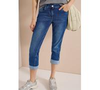 3/4-Jeans CECIL "Style Scarlett", Damen, Gr. 30, Länge 28, mid blau wash, Denim/Jeans, Obermaterial: 78% Baumwolle, 20% Polyester, 2% Elasthan. Futter: 52% Polyester, 48% Baumwolle, unifarben, normal