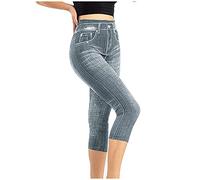 3/4 Jeans Damen Sommer - Capri Jeans Damen Stretch Dreiviertel Jeanshose High Waist Caprihose Skinny Kurze Denim Hose Leggings Sommerhose Damenjeans Sommerjeans Jeans Hosen für Frauen