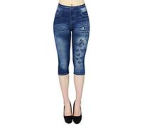 3/4 Jeans Damen Sommer - Kurze Hose Jeans Damen High Waist Skinny Jeanshose Slim Fit Dreiviertel Denim Hose mit Löchern Damenjeans Zerrissene Sommerjeans Caprihose Leggings Jeans für Frauen