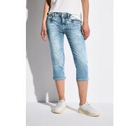 Street One Damen A378561 3/4 Jeans mit Glitzer-Detail, Medium Blue Random Acid, 33