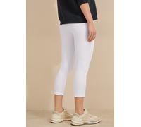 3/4-Leggings CECIL, Damen, Gr. XS (36), N-Gr, weiß, Jersey, Obermaterial: 95% Baumwolle, 5% Elasthan, unifarben, körpernah 3/4-Länge, Hosen, Capri mit Stretch und elastischem Bund (82903844-XS) weiß