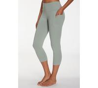 3/4-Leggings LASCANA ACTIVE, Damen, Gr. 48/50, N-Gr, grün (mint), Obermaterial: 95% Baumwolle, 5% Elasthan, unifarben, Basic, körpernah 3/4-Länge, Hosen, mit Handytasche, Loungewear (79395667-48) mint