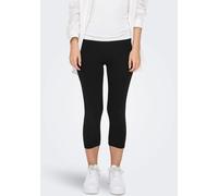 3/4-Leggings ONLY "ONLLIVE LOVE 3/4 CS LEGGINGS 2 PACK", Damen, Gr. XS (34), N-Gr, schwarz, Jersey, Obermaterial: 95% Baumwolle, 5% Elasthan, unifarben, slim fit wadenlang, Hosen (24779440-XS) schwarz