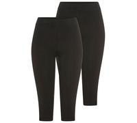 3/4-Leggings YSABEL MORA, Damen, Gr. L, N-Gr, schwarz, Single Jersey, Obermaterial: 95% Baumwolle, 5% Elasthan, 3/4-Länge, Hosen, elastischer Bund, Baumwollmix (52646539-L) schwarz