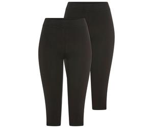 3/4-Leggings YSABEL MORA, Damen, Gr. L, N-Gr, schwarz, Single Jersey, Obermaterial: 95% Baumwolle, 5% Elasthan, 3/4-Länge, Hosen, elastischer Bund, Baumwollmix (52646539-L) schwarz