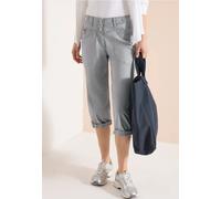 Cecil Damen Mid Waist Casual Fit Hose mit Turn Up in Grau, Gr: 27